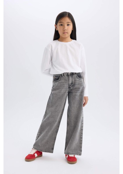 Kız Çocuk Wide Leg Geniş Bol Paça Cepli Pantolon C8534A824AU