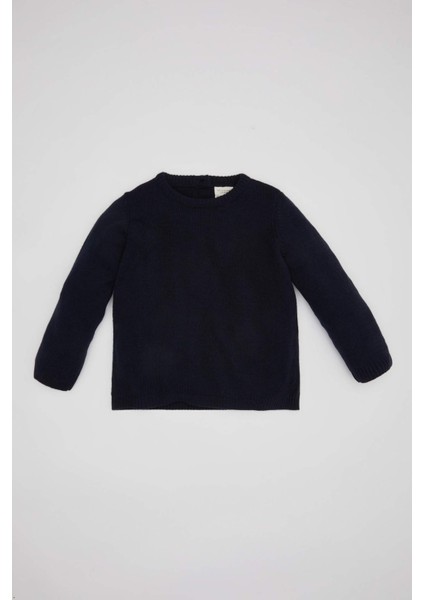 Erkek Bebek Bisiklet Yaka Basic Düz Triko Kazak A5036A524AU