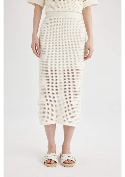 Polo Yaka Ajur Triko Midi Etek C5311AX24SM