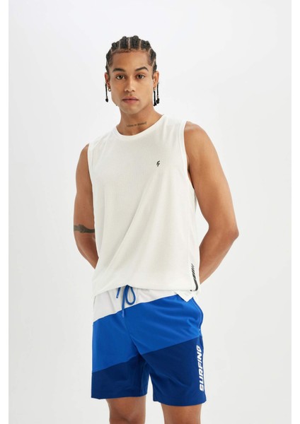 Fit Regular Fit Baskılı Esnek Dokulu Sporcu Kısa Boy Deniz Şortu B5997AX24HS