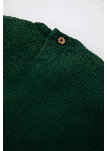 Erkek Bebek Bisiklet Yaka Baskılı Triko Kazak C8868A524WN