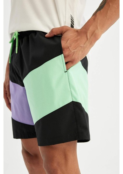 Fit Regular Fit Baskılı Esnek Dokulu Kısa Boy Deniz Şortu B5998AX24HS