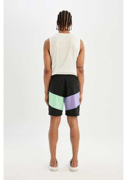 Fit Regular Fit Baskılı Esnek Dokulu Kısa Boy Deniz Şortu B5998AX24HS