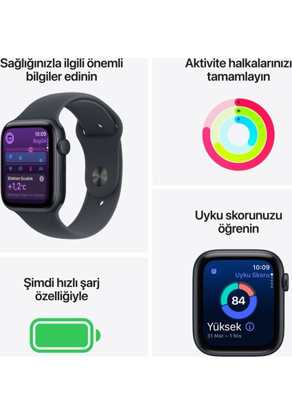 Watch Se 3 Gps, 44 mm Gece yarısı Alüminyum kasa ve Gece yarısı Spor kordon - m/l modelleri