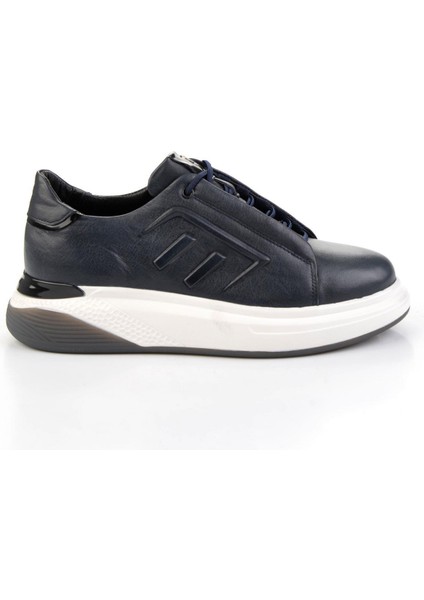 Lacivert Hakiki Deri Erkek Sneaker E01398095003