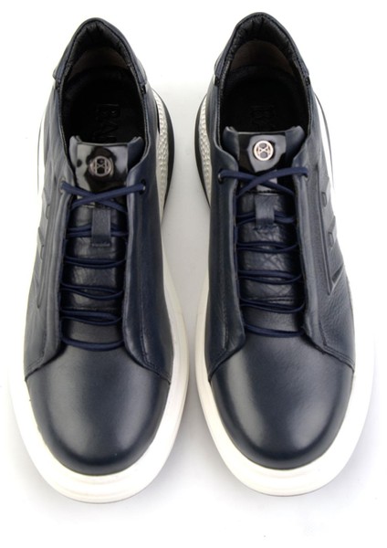 Lacivert Hakiki Deri Erkek Sneaker E01398095003 fırsatları