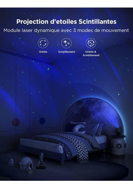 LED Yıldızlı Gökyüzü Projeksiyonu | 52 Sahne Modu, Bluetooth Hoparlör ve Alexa Uyumluluğu ile Evinizi Büyüleyin