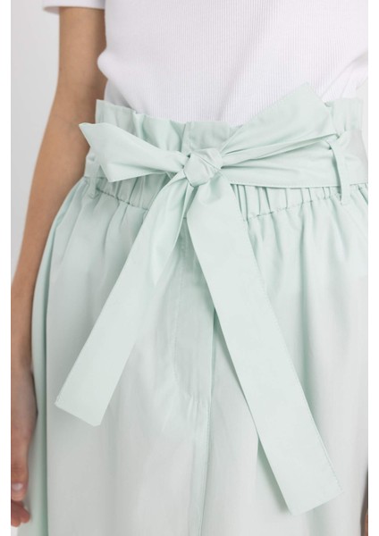 A Kesim Normal Bel Poplin Midi Etek C7238AX24SM