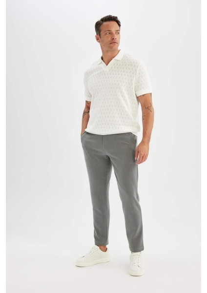 Tailored Fit Normal Kesim Düz Paça Her Yöne Esneyen Yazlık Kumaş Pantolon C7508AX24AU