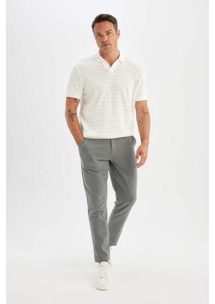 Tailored Fit Normal Kesim Düz Paça Her Yöne Esneyen Yazlık Kumaş Pantolon C7508AX24AU