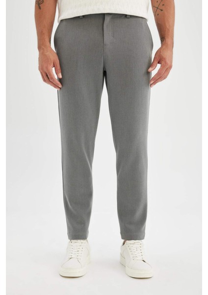 Tailored Fit Normal Kesim Düz Paça Her Yöne Esneyen Yazlık Kumaş Pantolon C7508AX24AU