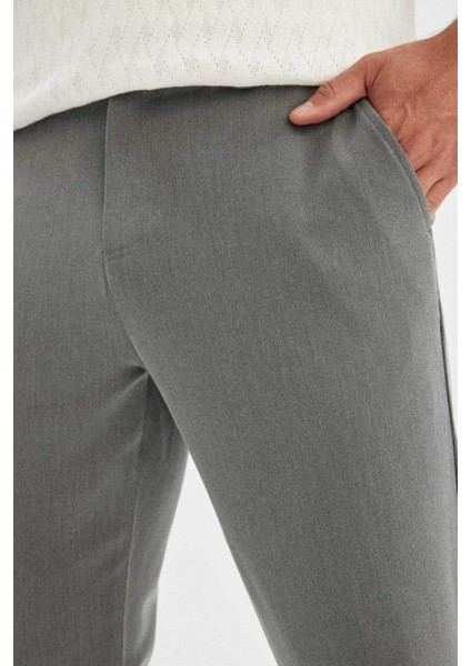 Tailored Fit Normal Kesim Düz Paça Her Yöne Esneyen Yazlık Kumaş Pantolon C7508AX24AU