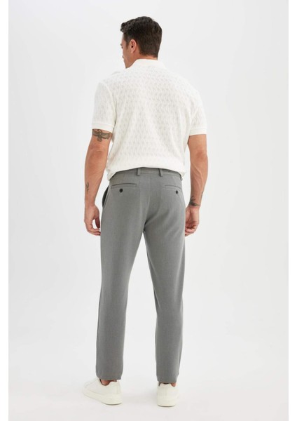 Tailored Fit Normal Kesim Düz Paça Her Yöne Esneyen Yazlık Kumaş Pantolon C7508AX24AU