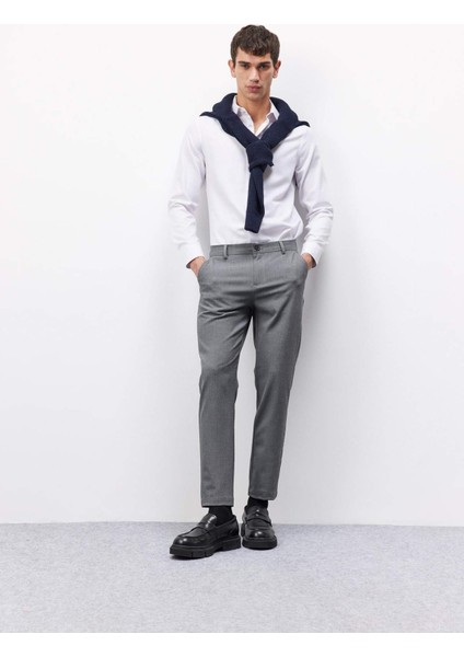 Tailored Fit Normal Kesim Düz Paça Her Yöne Esneyen Yazlık Kumaş Pantolon C7508AX24AU