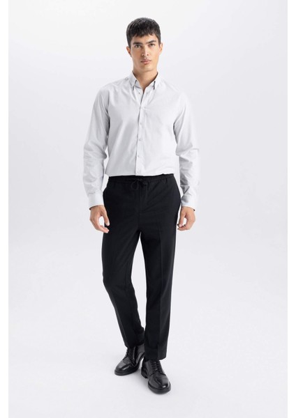 Yazlık Kumaş Jogger Pantolon Beli Bağcıklı Lastikli Düz Paça Cepli Her Yöne Esneyen A9943AX24AU