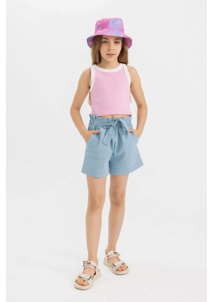 Kız Çocuk Paperbag Jean Şort C9302A824SM