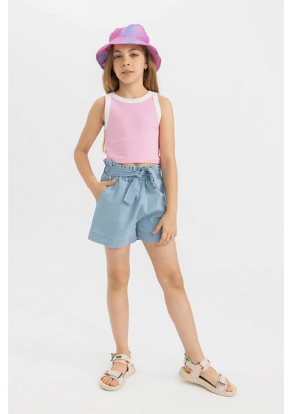 Kız Çocuk Paperbag Jean Şort C9302A824SM