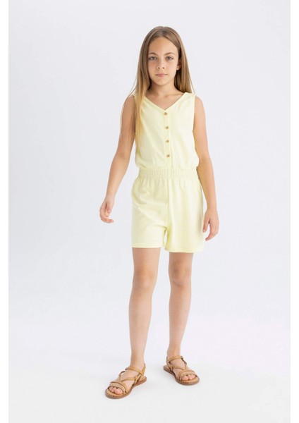 Kız Çocuk Askılı Kısa Tulum C5429A824SM