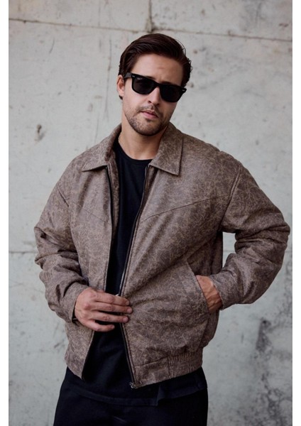 Tica Beli Lastikli Damarlı Oversize Erkek Deri Görünümlü Mont Ceket fiyatları