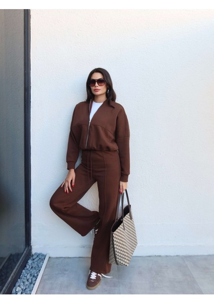 Çimalı Fermuar Detay Şardonlu Eşofman Takım modelleri