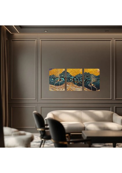 :temperli Cam Üçlü Set Tablo, Tablo, Üçlü Tablo, Uv Baskı, Cam Tablo, 3’lü Set, CUT018 modelleri