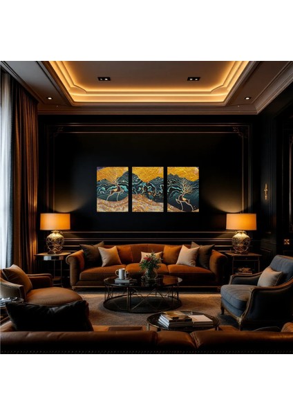 :temperli Cam Üçlü Set Tablo, Tablo, Üçlü Tablo, Uv Baskı, Cam Tablo, 3’lü Set, CUT018