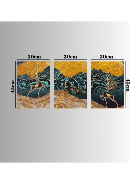 :temperli Cam Üçlü Set Tablo, Tablo, Üçlü Tablo, Uv Baskı, Cam Tablo, 3’lü Set, CUT018