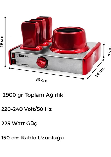 Dntltotal Inox Serisi Kırmızı-Metal 3+1 Ağda Makinesi modelleri