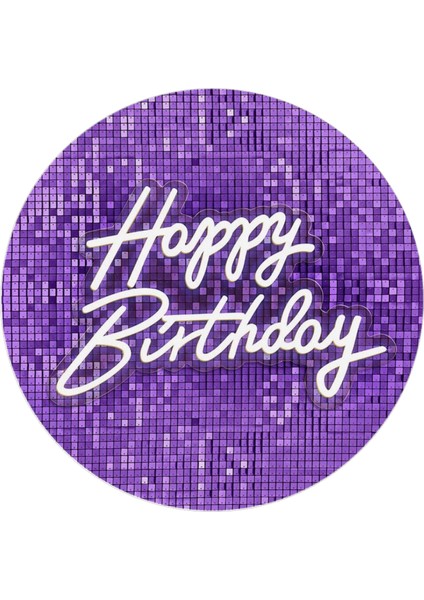 Yenilebilir Yuvarlak Pasta Resim Baskısı 20 cm Şekerli Kağıt Happy Birthday Temalı 69