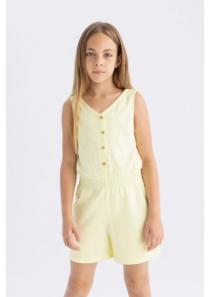 Kız Çocuk Askılı Kısa Tulum C5429A824SM