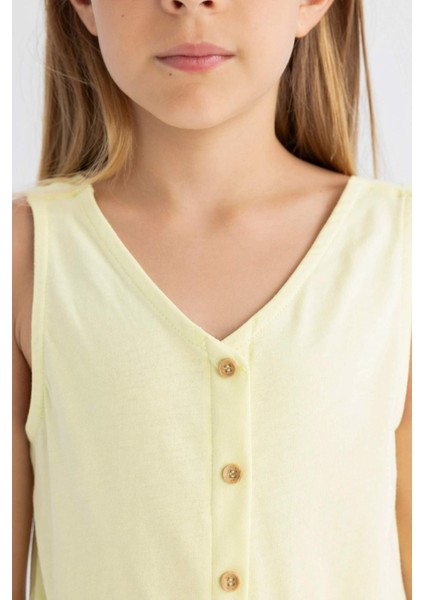 Kız Çocuk Askılı Kısa Tulum C5429A824SM