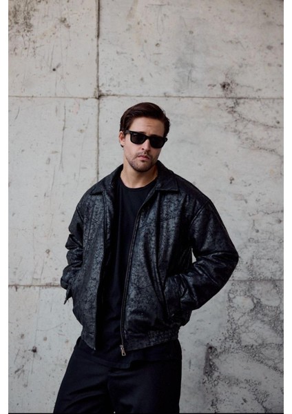 Tica Beli Lastikli Damarlı Oversize Erkek Deri Görünümlü Mont Ceket fiyatları