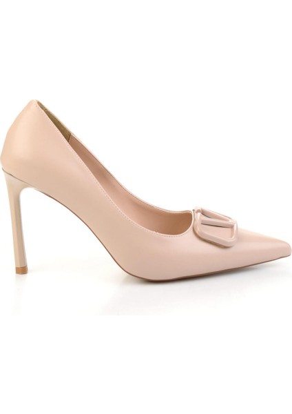 Bej Kadın Klasik Topuklu Ayakkabı K01565015909