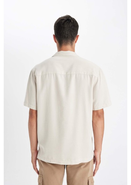 Relax Fit Yazlık Polo Yaka Pamuklu Kısa Kollu Gömlek C7394AX24SM