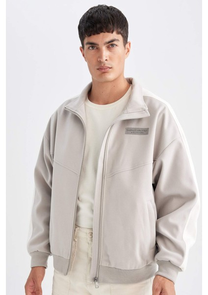 Regular Fit İnce Mont Ceket Dik Yaka Fermuarlı Cepli Mevsimlik Hafif C6214AX24AU