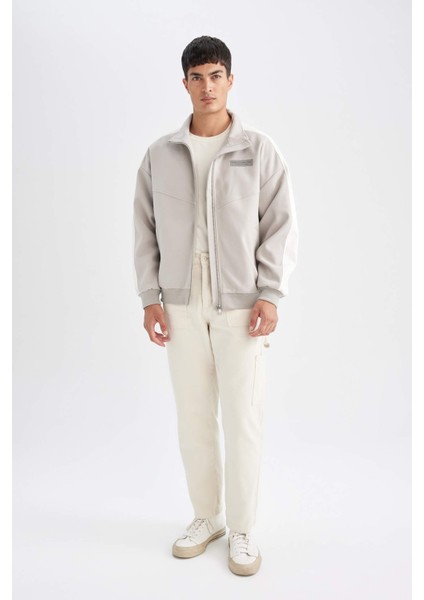 Regular Fit İnce Mont Ceket Dik Yaka Fermuarlı Cepli Mevsimlik Hafif C6214AX24AU