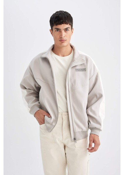 Regular Fit İnce Mont Ceket Dik Yaka Fermuarlı Cepli Mevsimlik Hafif C6214AX24AU