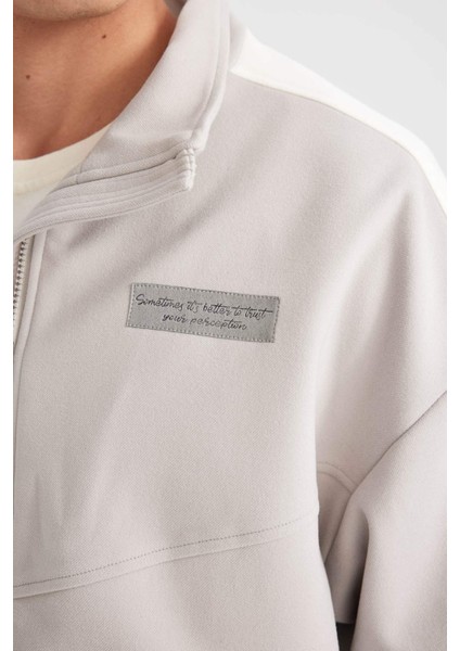 Regular Fit İnce Mont Ceket Dik Yaka Fermuarlı Cepli Mevsimlik Hafif C6214AX24AU