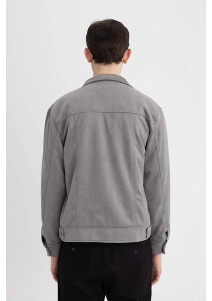 Slim Fit Süet Ceket Dar Kesim Gömlek Yaka Çıtçıtlı Cepli C7906AX24SP