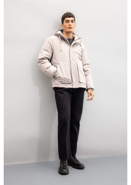 Regular Fit Çıtçıt Kapama İç Cepli Kapüşonlu Fermuarlı Mont C6595AX24AU