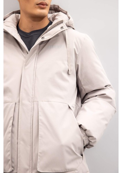 Regular Fit Çıtçıt Kapama İç Cepli Kapüşonlu Fermuarlı Mont C6595AX24AU