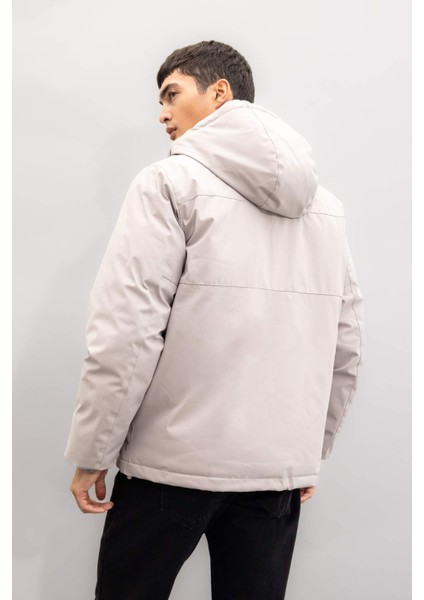 Regular Fit Çıtçıt Kapama İç Cepli Kapüşonlu Fermuarlı Mont C6595AX24AU