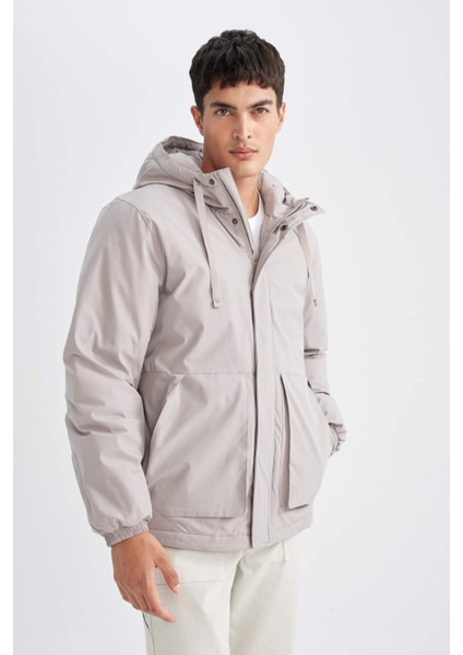 Regular Fit Çıtçıt Kapama İç Cepli Kapüşonlu Fermuarlı Mont C6595AX24AU