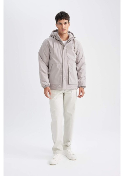 Regular Fit Çıtçıt Kapama İç Cepli Kapüşonlu Fermuarlı Mont C6595AX24AU