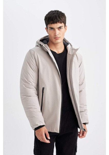 Su İtici Regular Fit Kapüşonlu Fermuarlı Cepli Mont A2620AX24WN