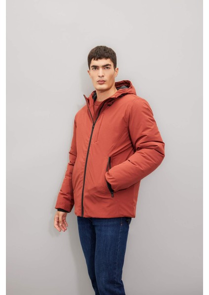 Su İtici Regular Fit Kapüşonlu Fermuarlı Cepli Mont A2620AX24WN