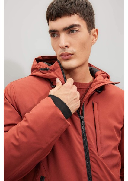 Su İtici Regular Fit Kapüşonlu Fermuarlı Cepli Mont A2620AX24WN