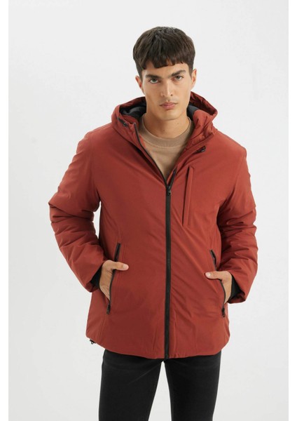 Su İtici Regular Fit Kapüşonlu Fermuarlı Cepli Mont A2620AX24WN