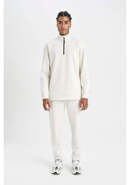 Fit Slim Fit Sporcu İnce Jogger Eşofman Altı Dar Kesim Fermuarlı Basic Düz Standart Paça S3309AZ24AU