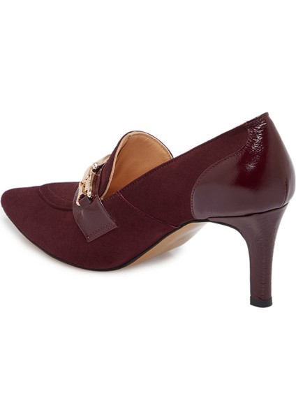 Bordo Hakiki Süet Deri Kadın Stiletto - K24S1AY67515-F90 fiyatları